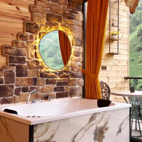 jacuzzi ambiance Bungalow à Çamlıhemşin